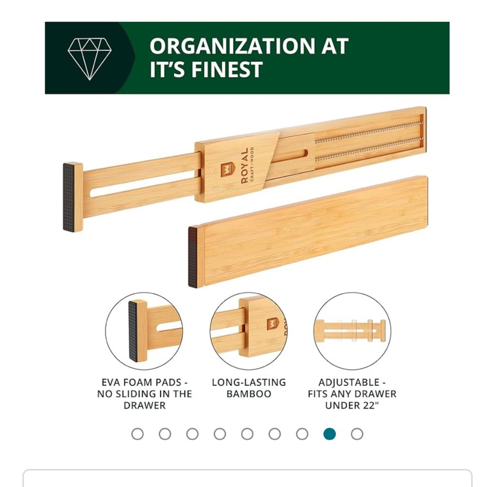 NWT Bamboo Drawer Dividers